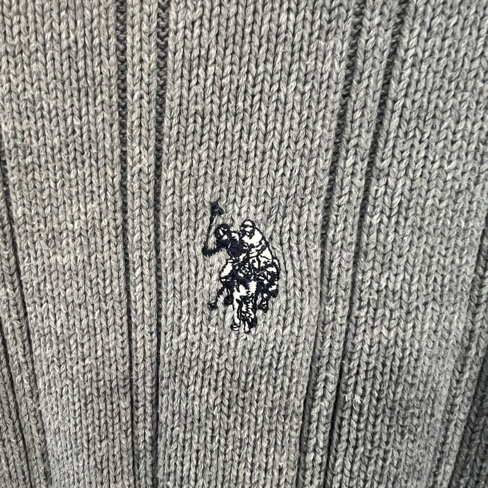 Us polo  ASSN grey crewneck sweater Size Large with logo  #preppy #knitwear